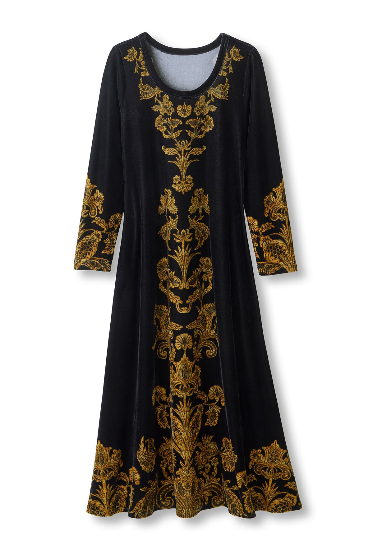 Santiago Stretch Velvet Damask Maxi Dress - thumbnail 2