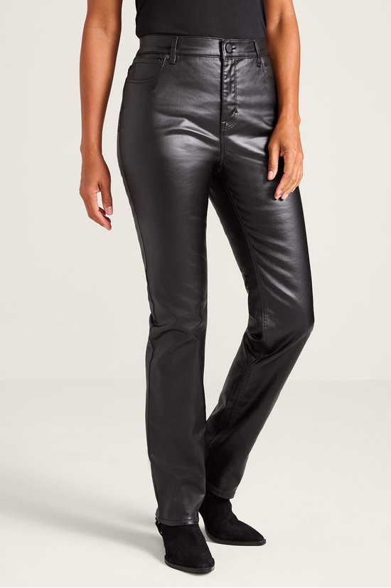 Mica Coated Straight Leg Jeans