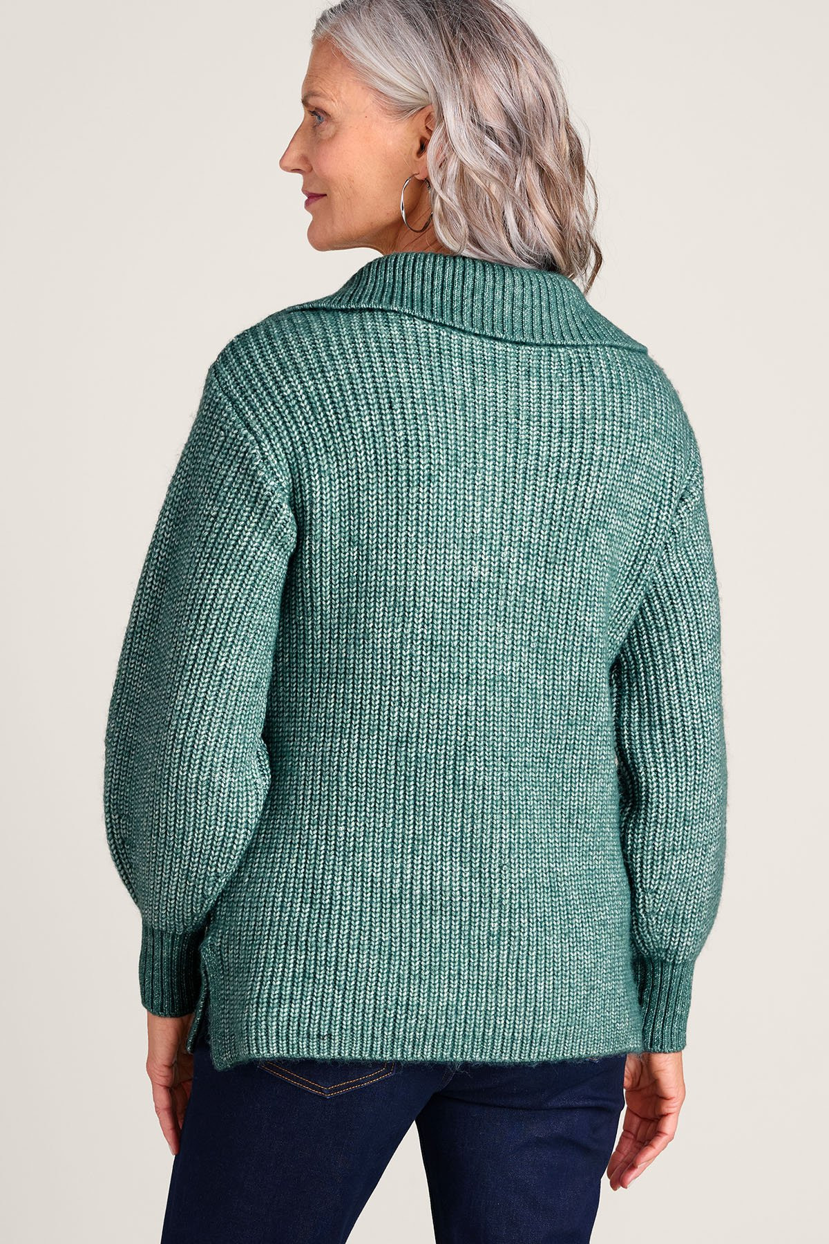Half-Zip Cable Pullover Sweater - thumbnail 4