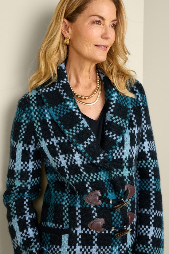 Alpine Plaid Sweater Coat - thumbnail 5