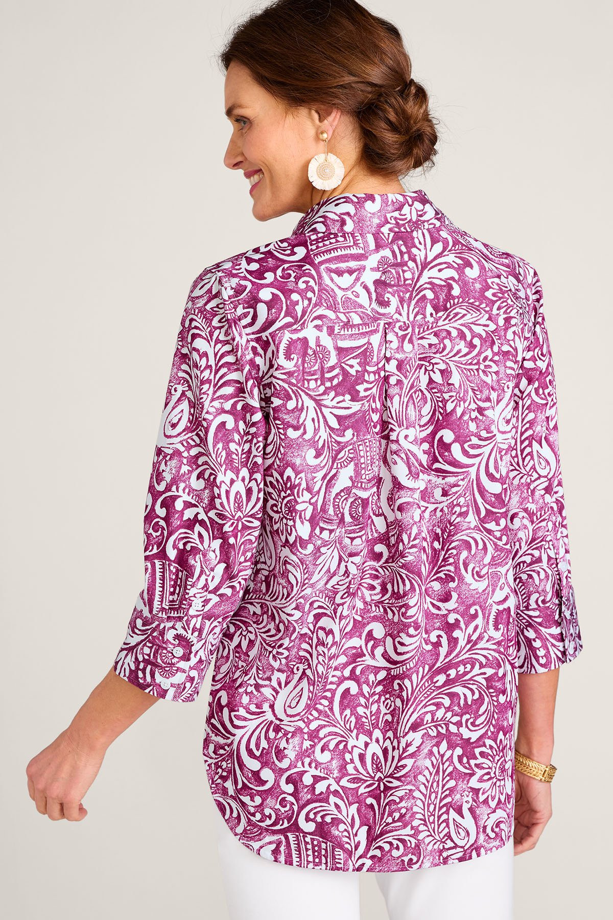 Easy Care Stretch Woven 3/4 Slv Big Shirt - thumbnail 5