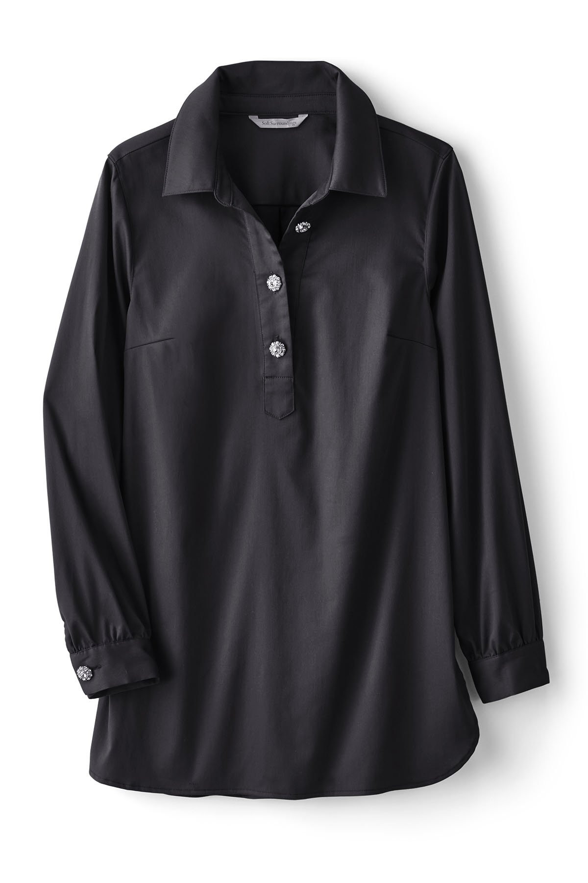 Easy-Care Stretch Woven Popover Tunic - thumbnail 3
