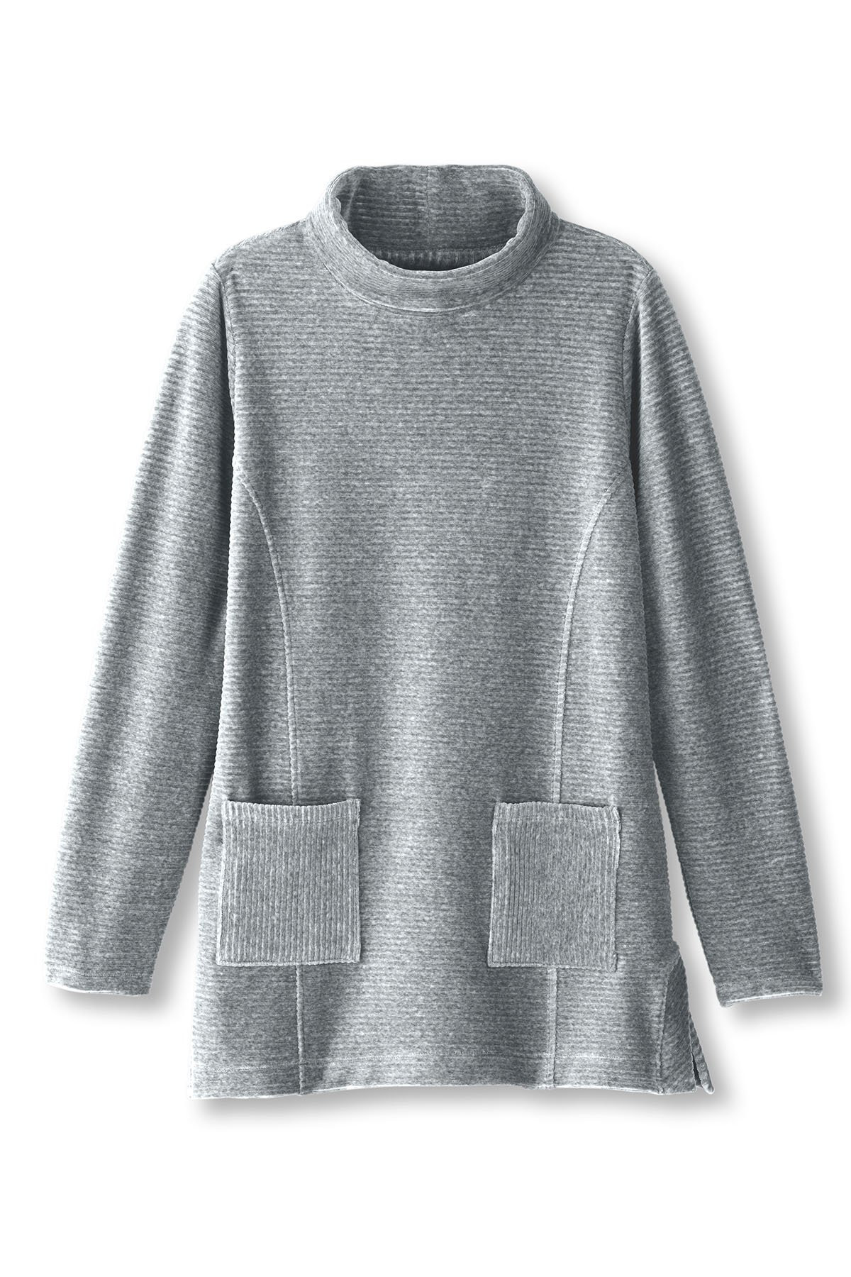 Soft Spoken Ribbed Velour Cowl Tunic - thumbnail 2