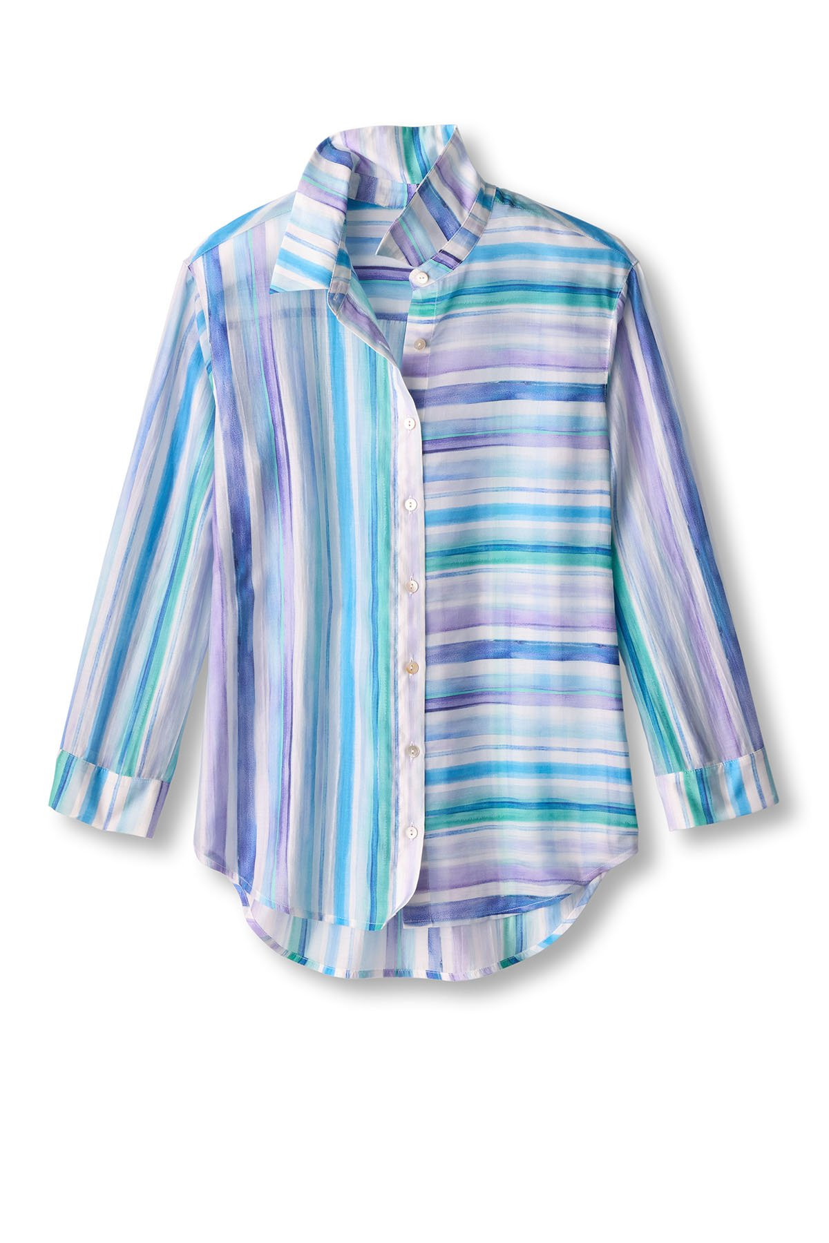 Multi Stripe Lyocell LS Big Shirt - thumbnail 2