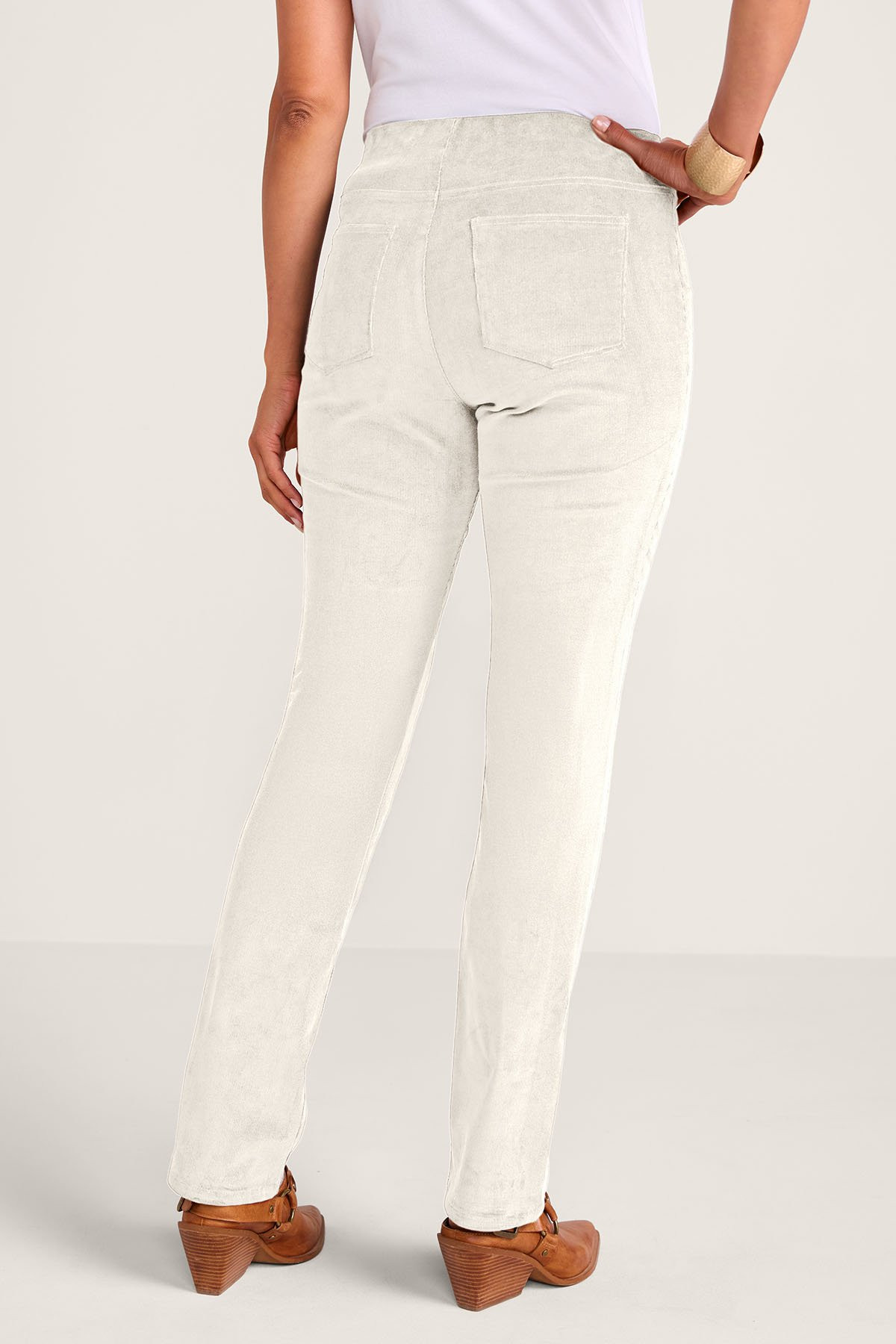 Stretch Corduroy Pull-On Slim Leg Pants - thumbnail 3