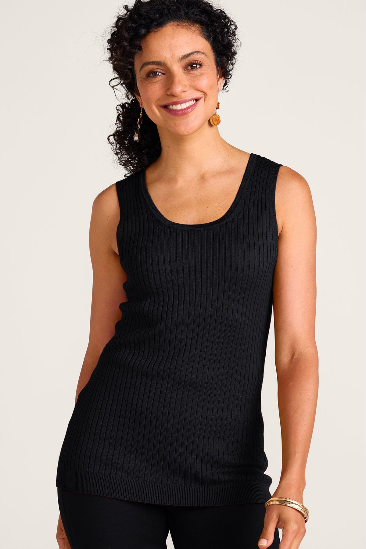 Scoop Neck Ribbed Sweater Tank - thumbnail 6