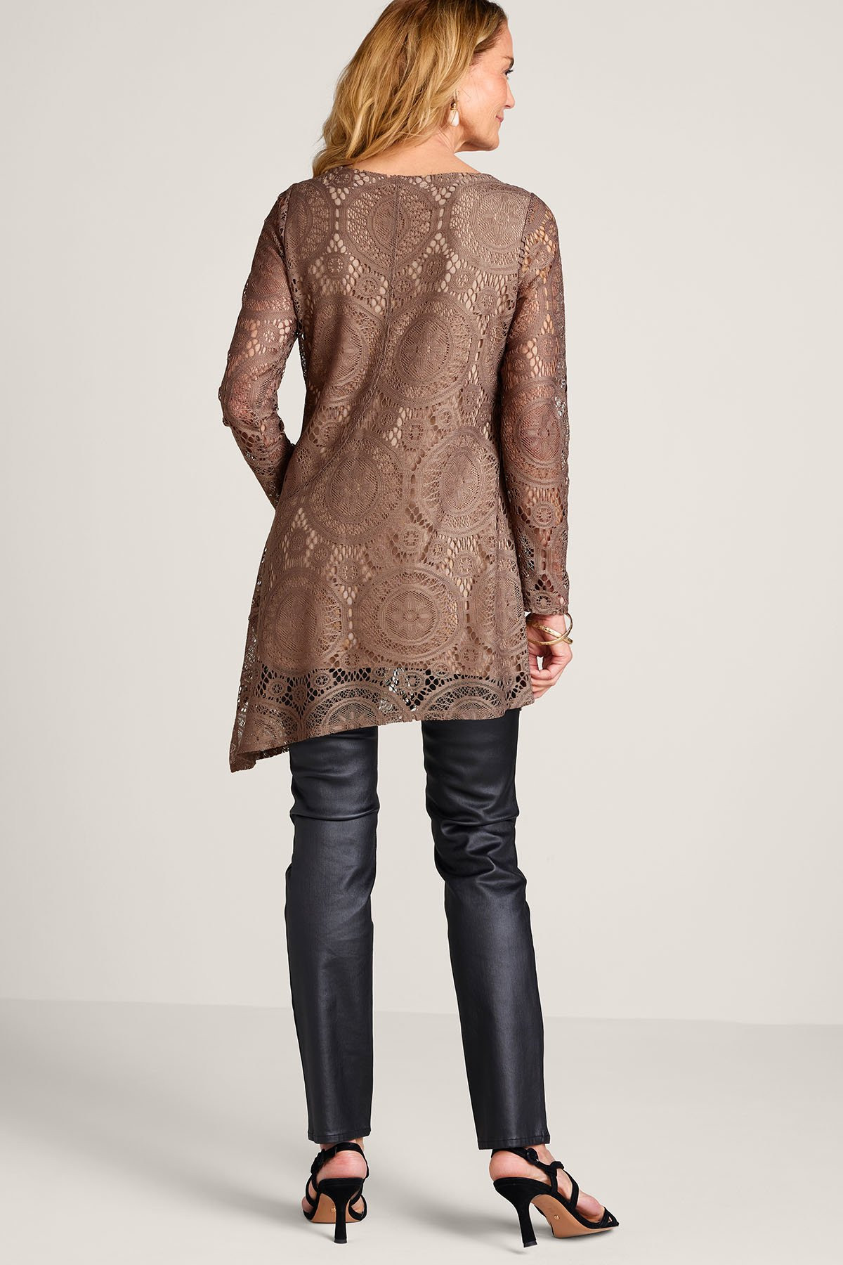 Lace Interlude Long Sleeve Tunic Top - thumbnail 4