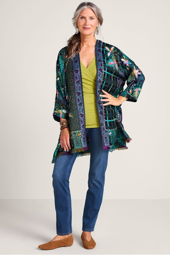 Secret Garden 3/4 Sleeve Jacquard Topper - thumbnail 3