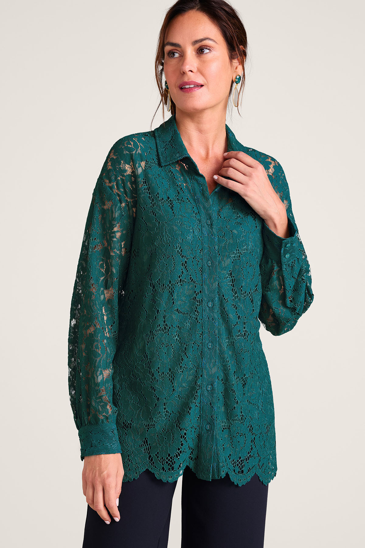 Lisa Lace Button Front
