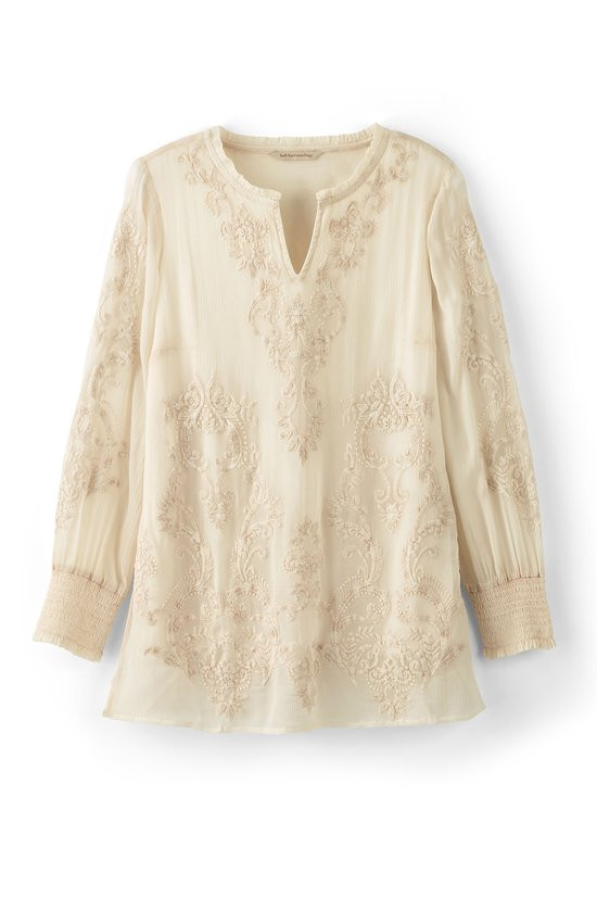 Delphine Embroidered Chiffon Tunic - thumbnail 2