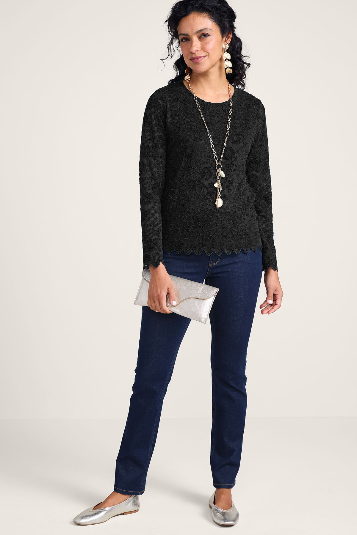 Stretch Lace LS Top - thumbnail 3