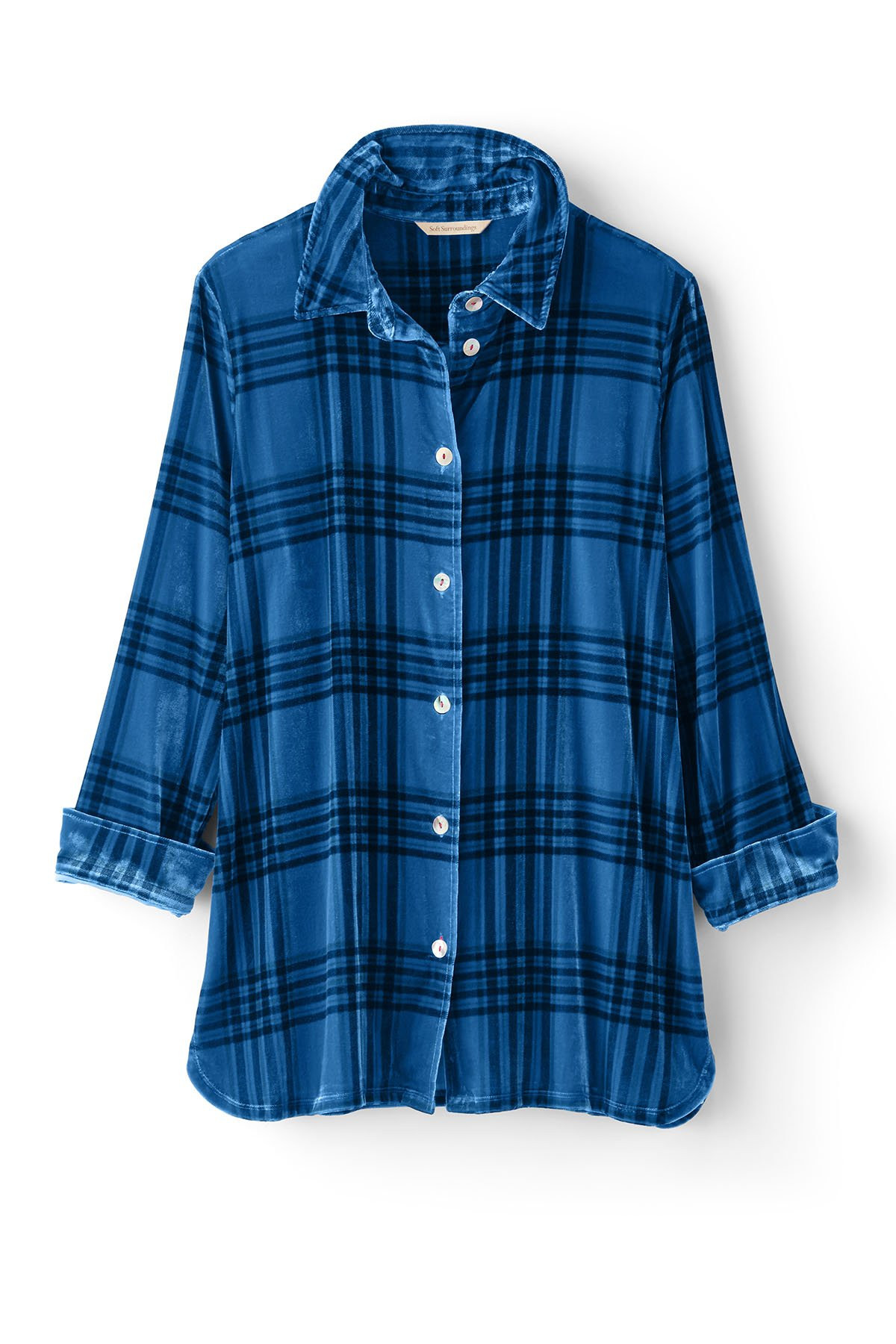 Maize Plaid Velvet Tunic - thumbnail 3
