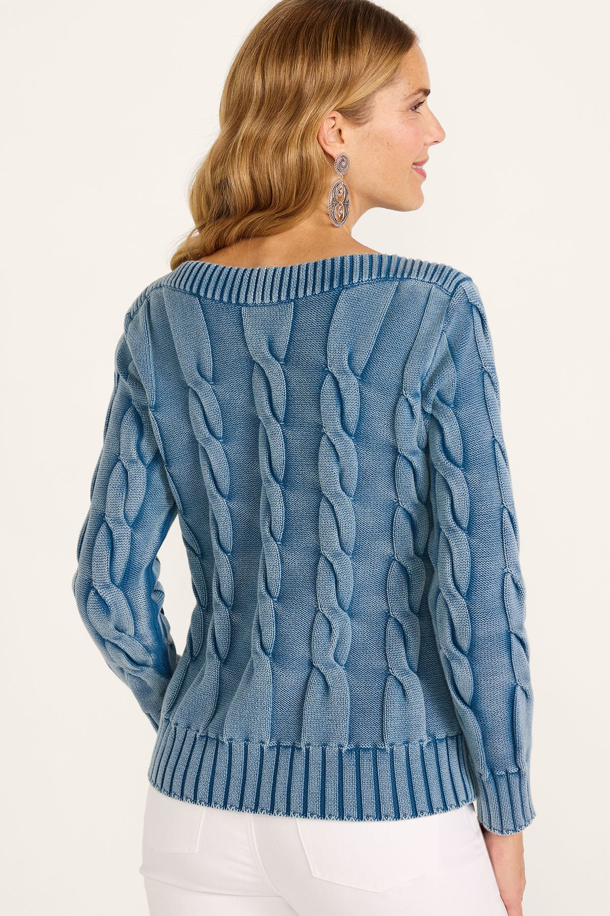 Lofty Cable Boatneck Swtr - thumbnail 4