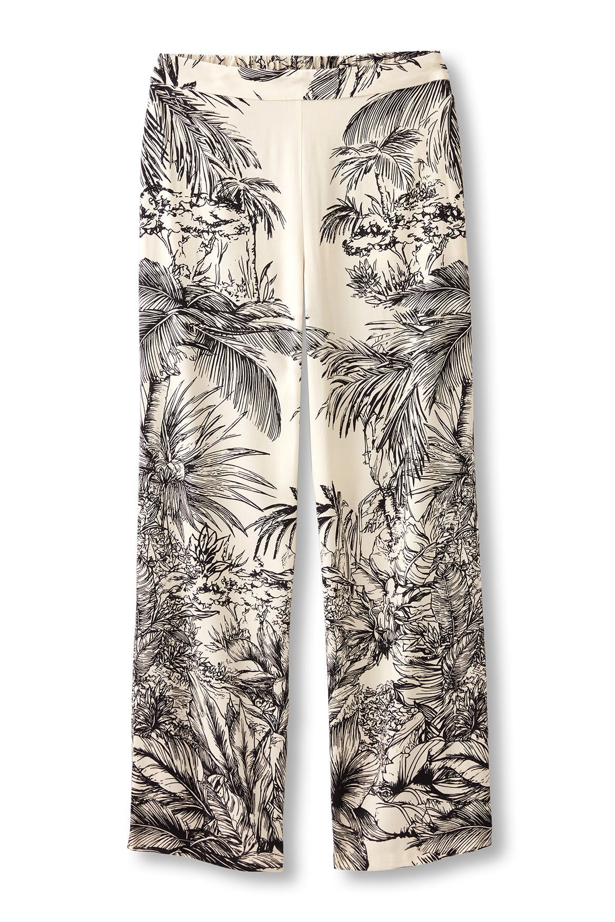 Tropical Toile Wide Leg Pull On Pants - thumbnail 2