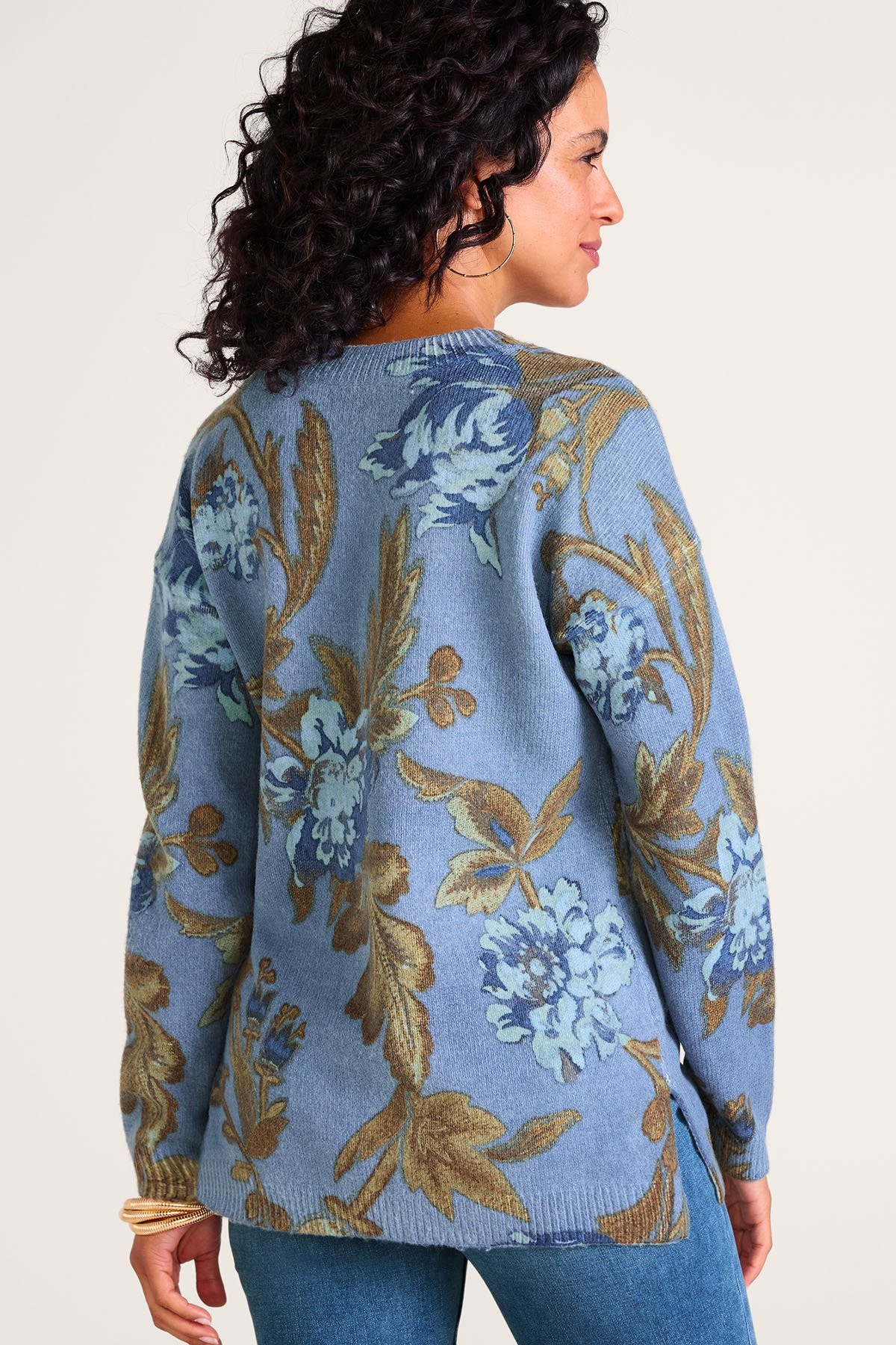 Floral Bloom Fine Gauge LS Sweater - thumbnail 5