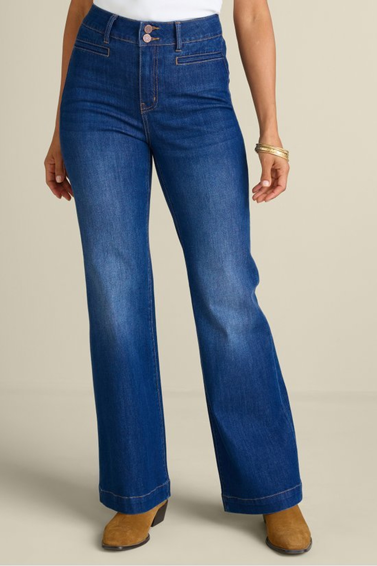 【WONDER WONDER】Roami Slit Semi Wide Denim Pants The Ultimate Denim Trouser Jeans