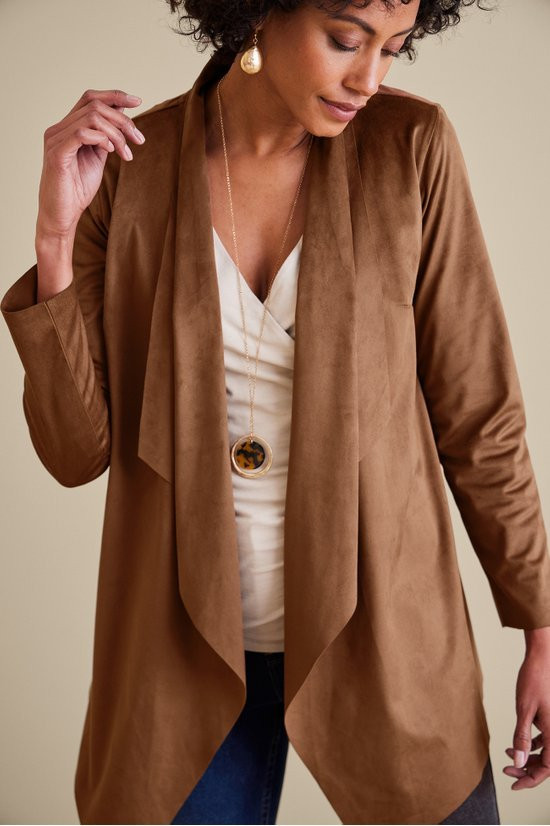 Shape Drape Faux Suede Jacket