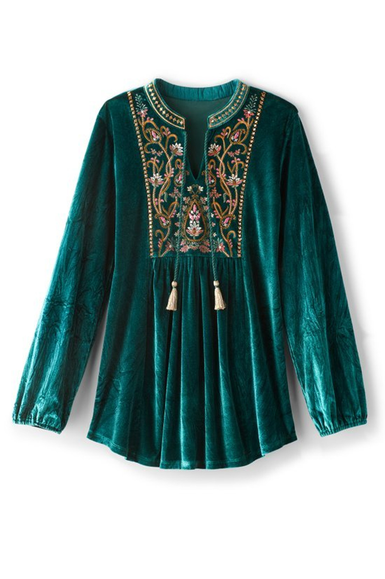 トップス Greed International Velour Bonding Tunic Velvet Popover Tunic - Coldwater Creek
