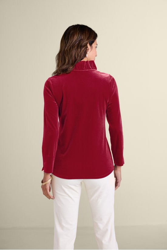 Marlee Ruffle Velvet Top