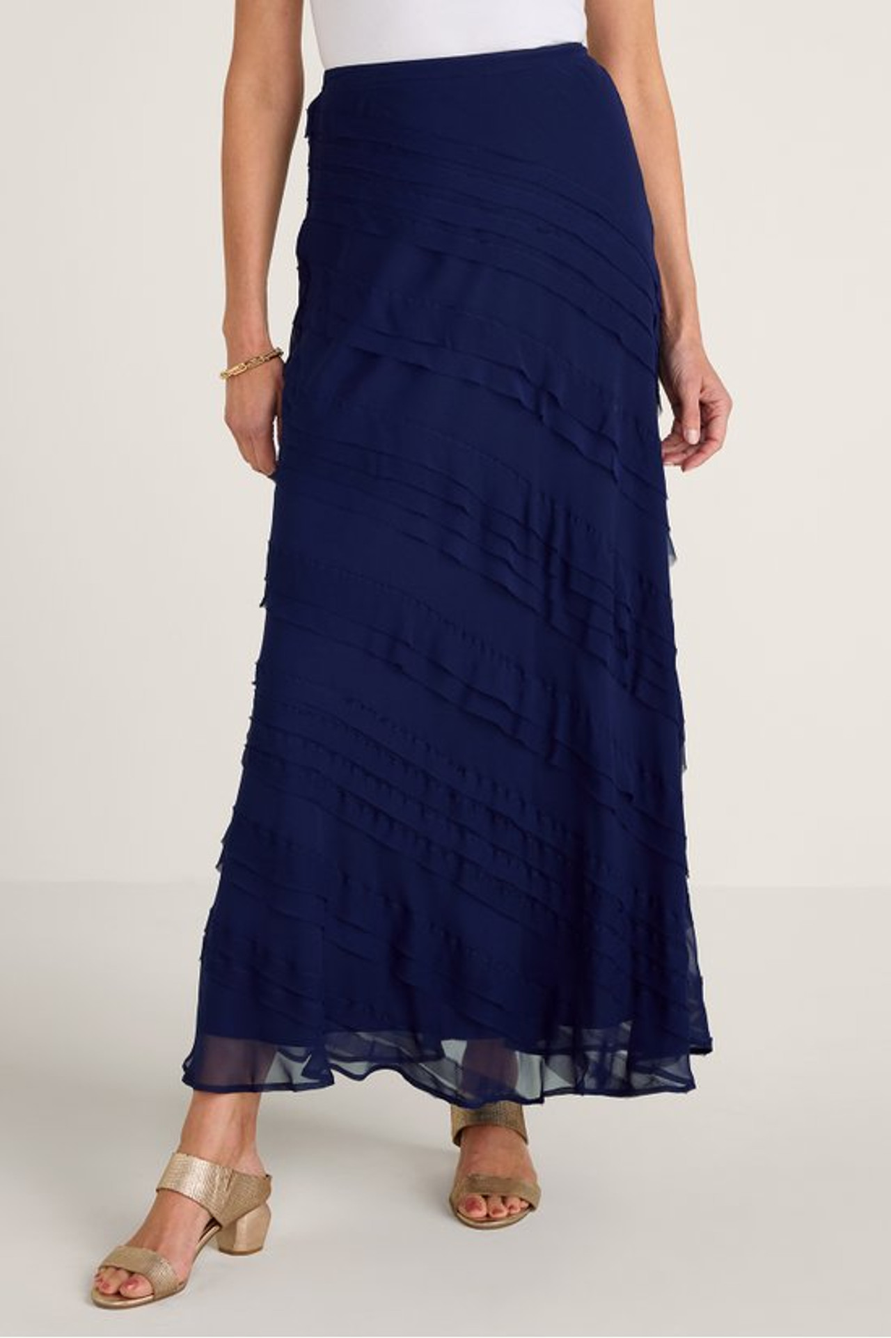 【NONCODE】Carmin Tiered Skirt Silk Tiered Skirt