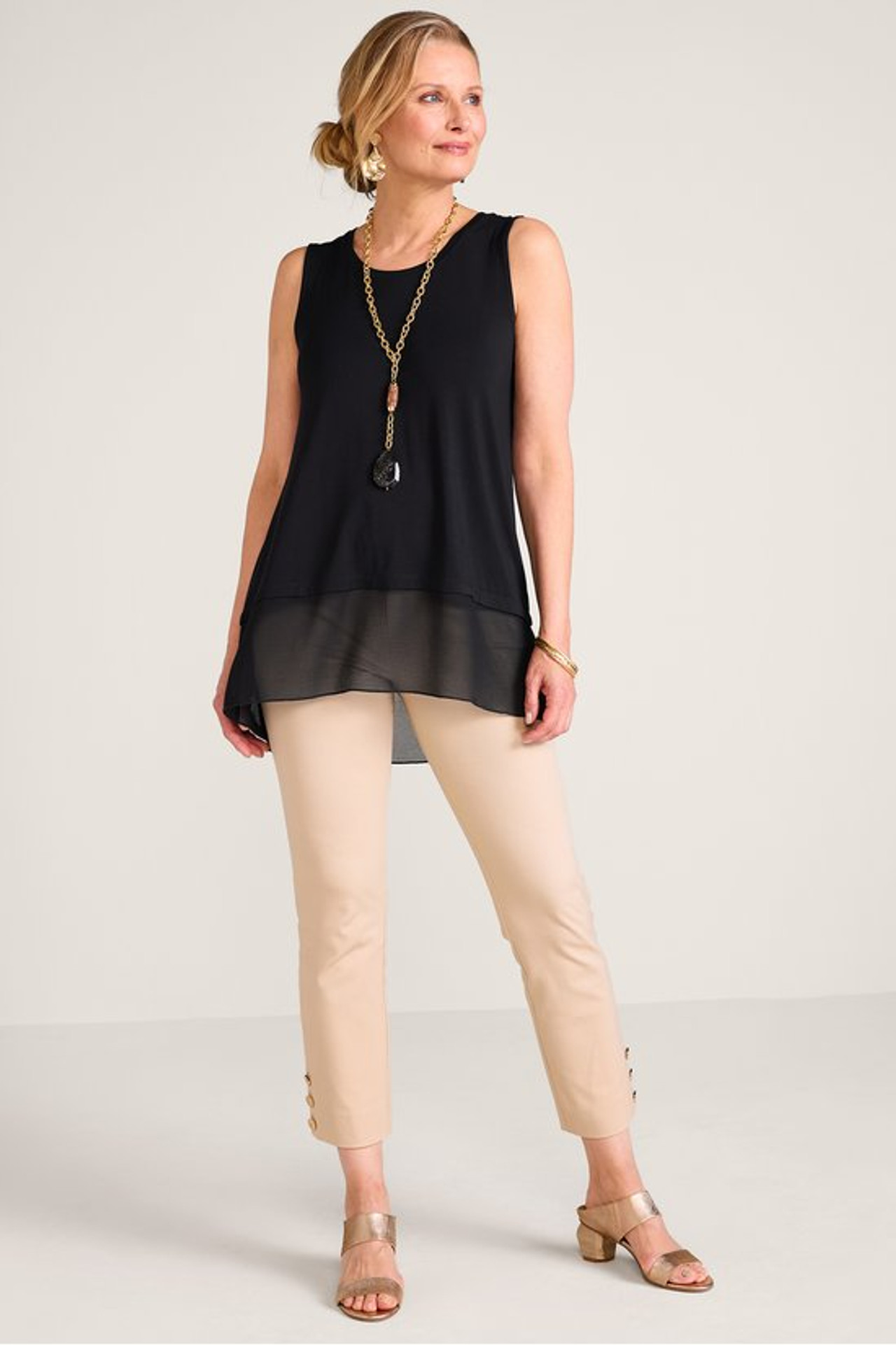 【新品】jumelle mix tiered tunic PURE JIILL DOUBLE-KNIT SEAMED TUNIC | JJill