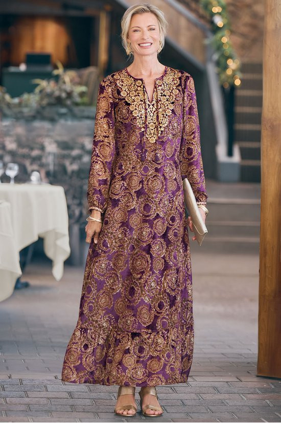 Solara Velvet Burnout Maxi Dress - thumbnail 7