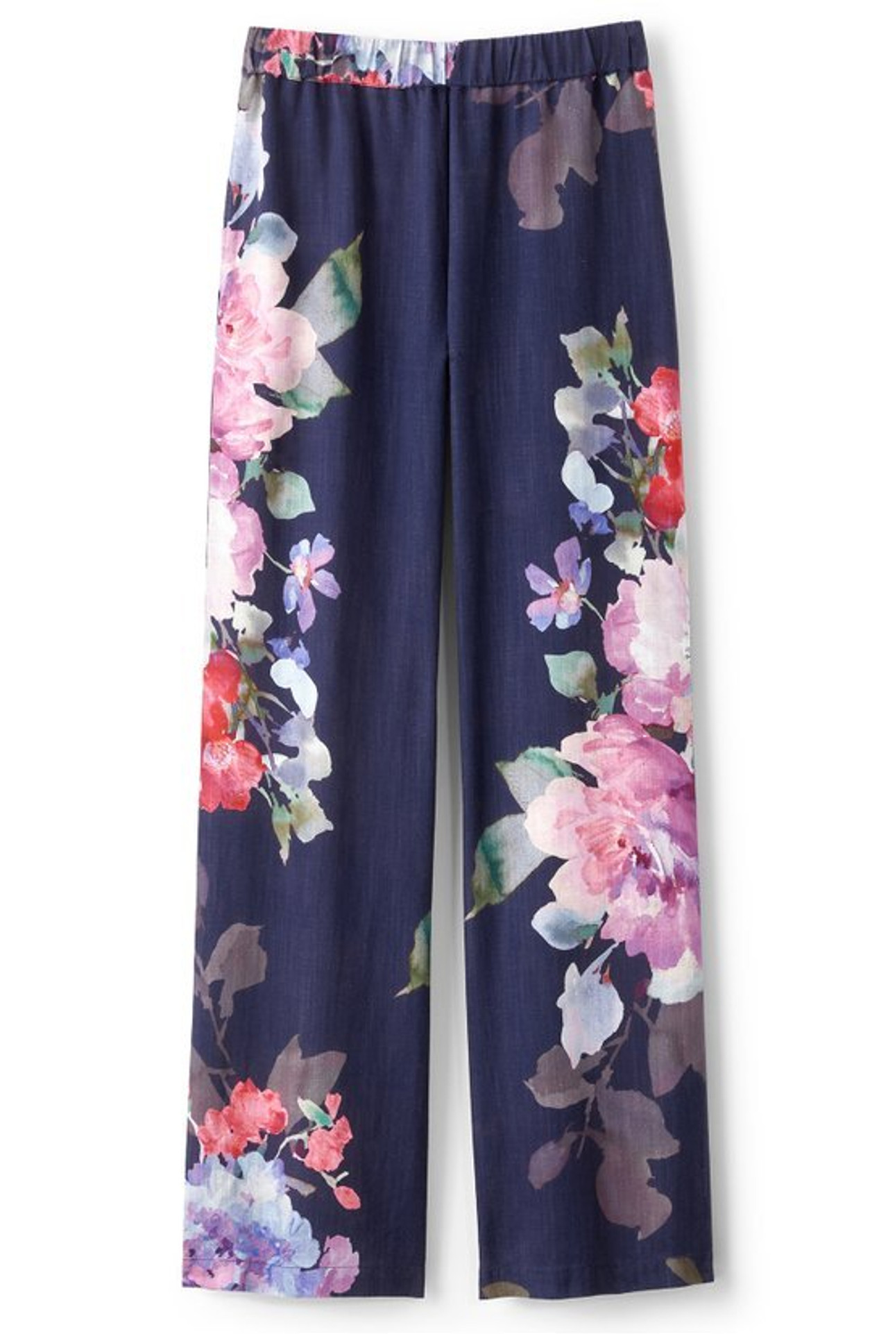 ★E.B.M★ Round Outline Semi Wide Pants EMP2WPT040 Lizette Wide-Leg Pant