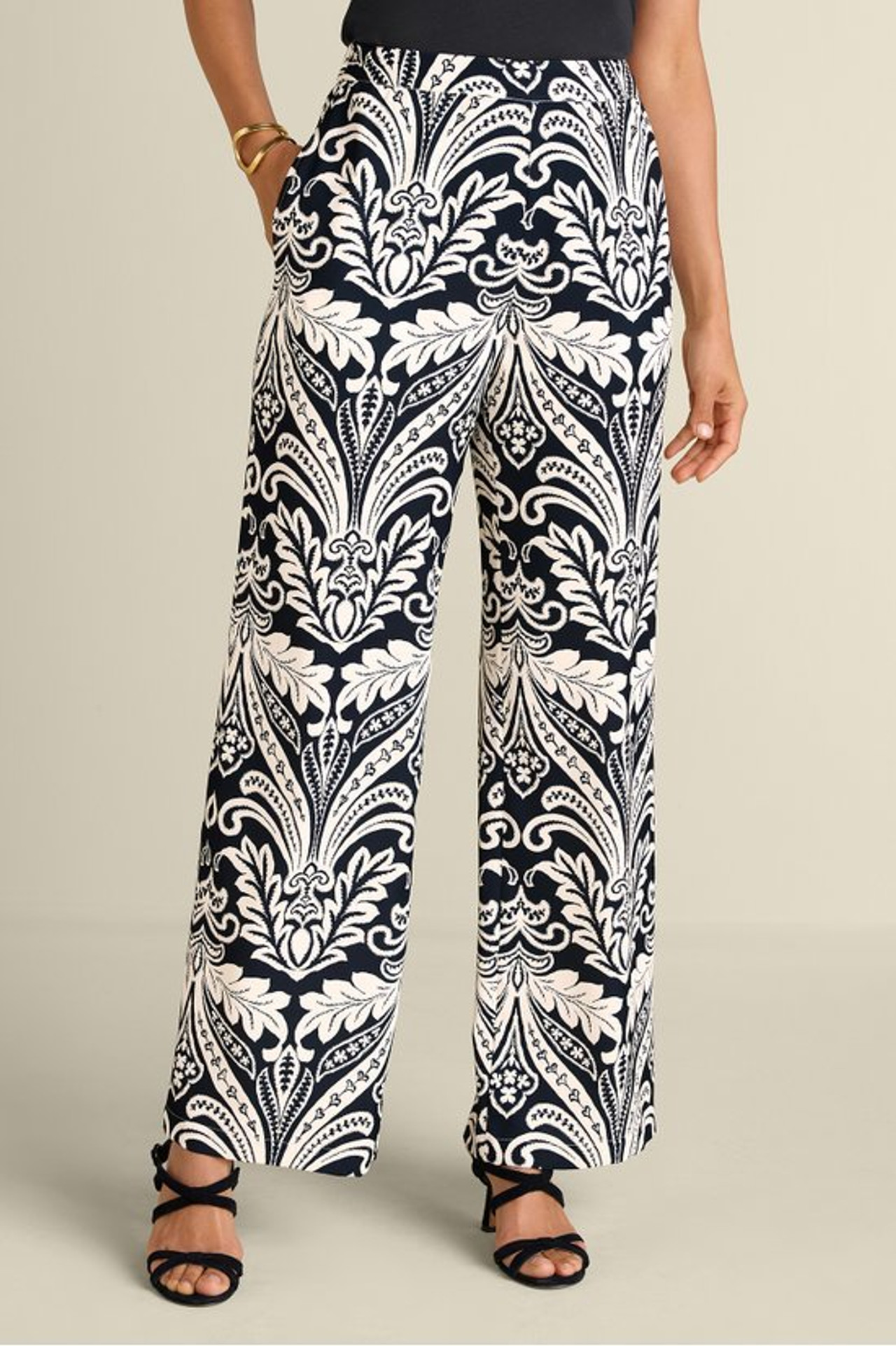 【binary01】Ribeha Flower Pintuck Wide Pants ★2color Korva Wide Leg Pants