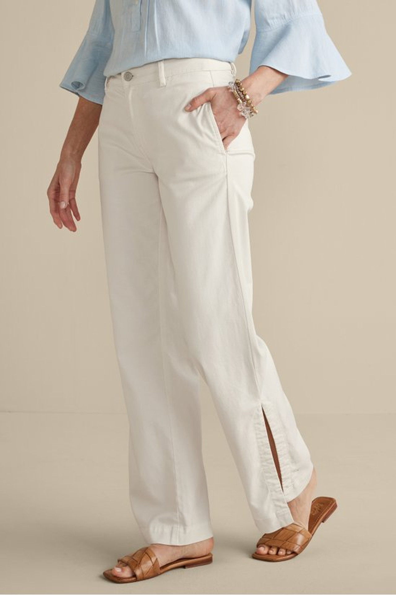 【BAON】Serimo Frill Banding Wide Pants Arcadia Wide Leg Pants