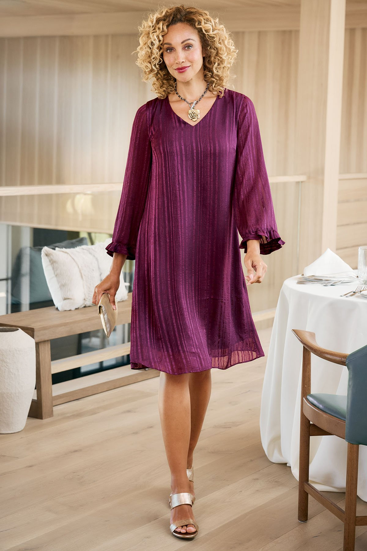 Dulce Flutter Sleeve Short Dress - thumbnail 9