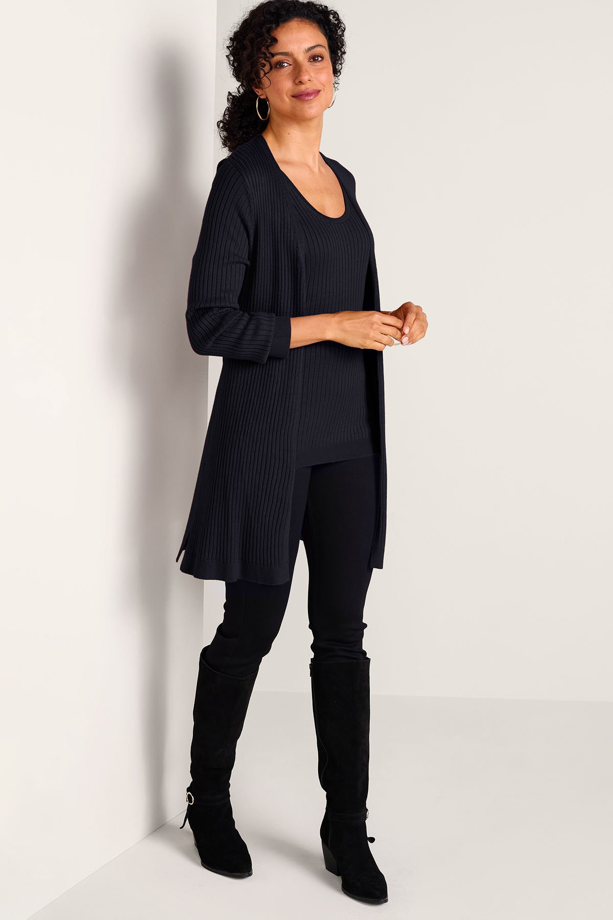 Ribbed Long Cardi - thumbnail 7