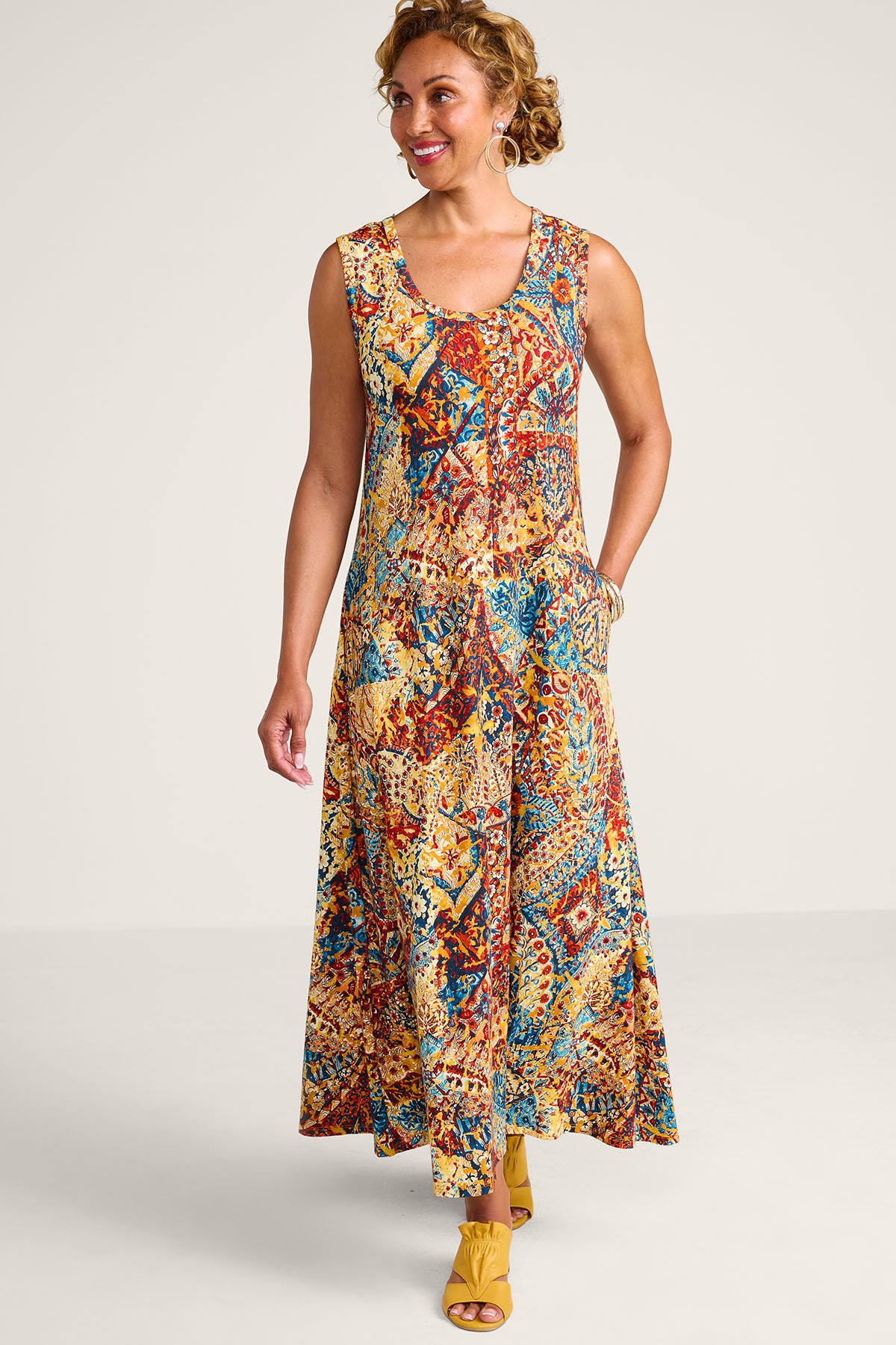 Santiago Medallion S/L Maxi Dress