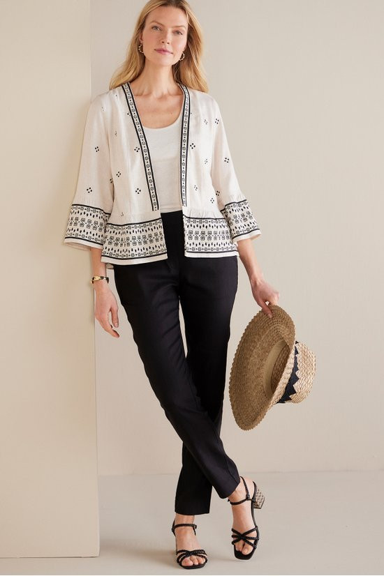 Isla Stretch Linen Slim Leg Pants - thumbnail 7