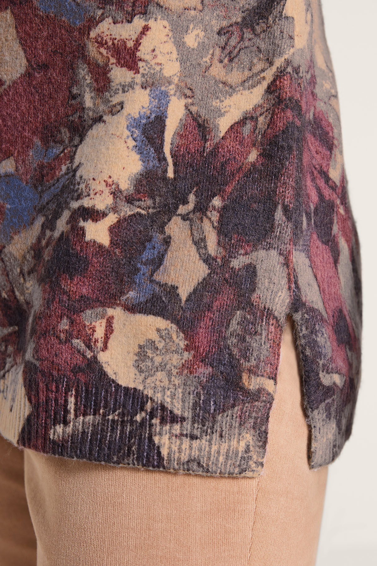 Abstract Floral Fine Gauge LS Sweater - thumbnail 5