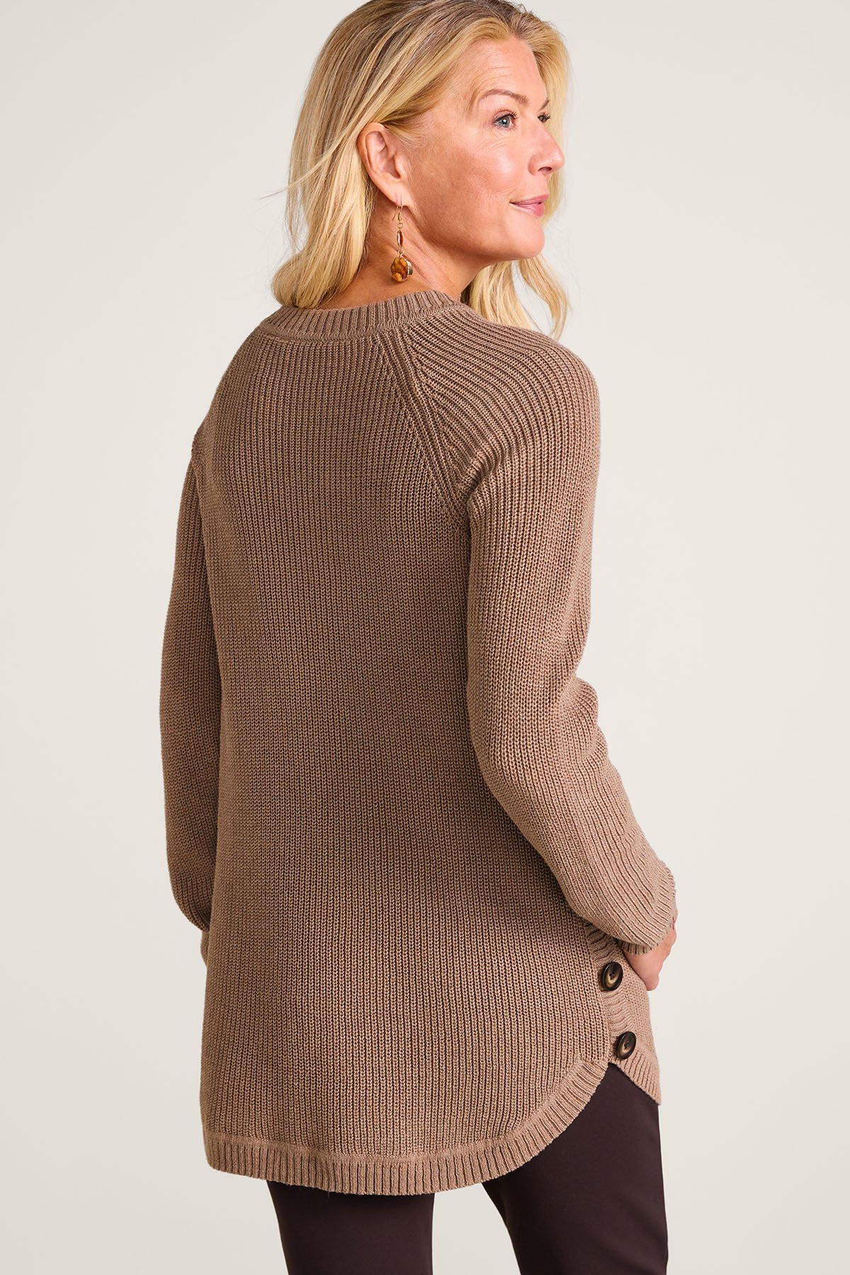 Shaker Side Button Sweater - thumbnail 5