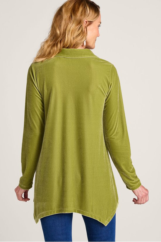 Velvet Danielle Button Long Sleeve Tunic - thumbnail 2