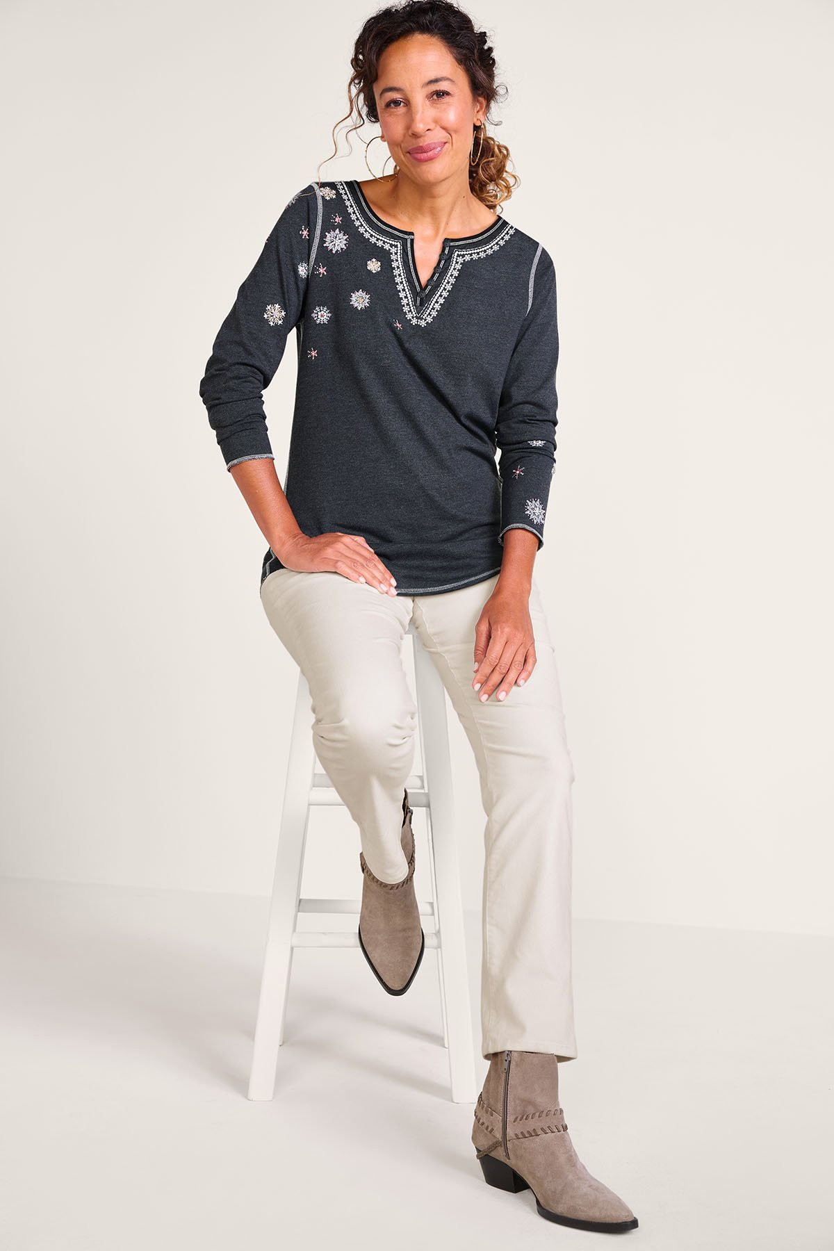 Let It Snow Long Sleeve Knit Top - thumbnail 3