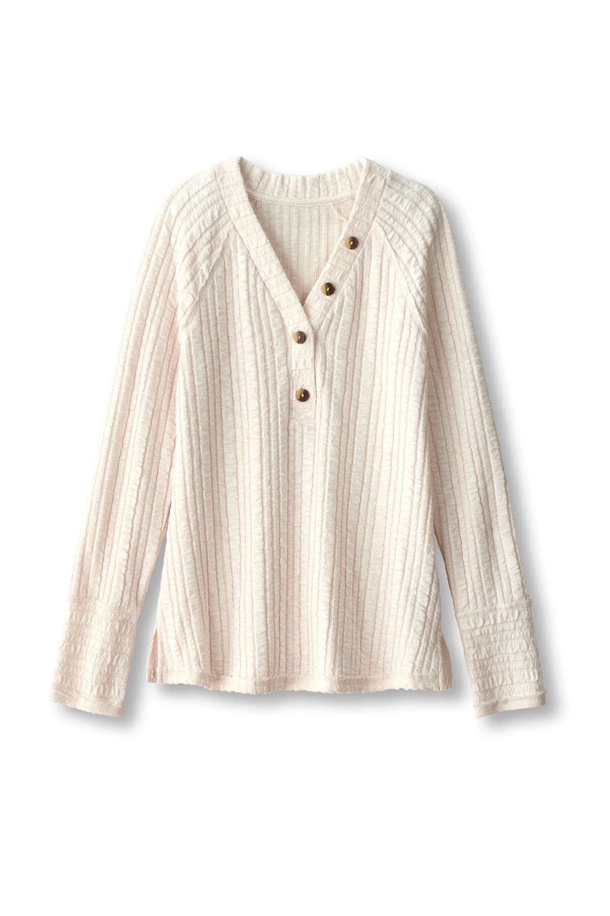 Textured Knit LS Henley Top - thumbnail 10