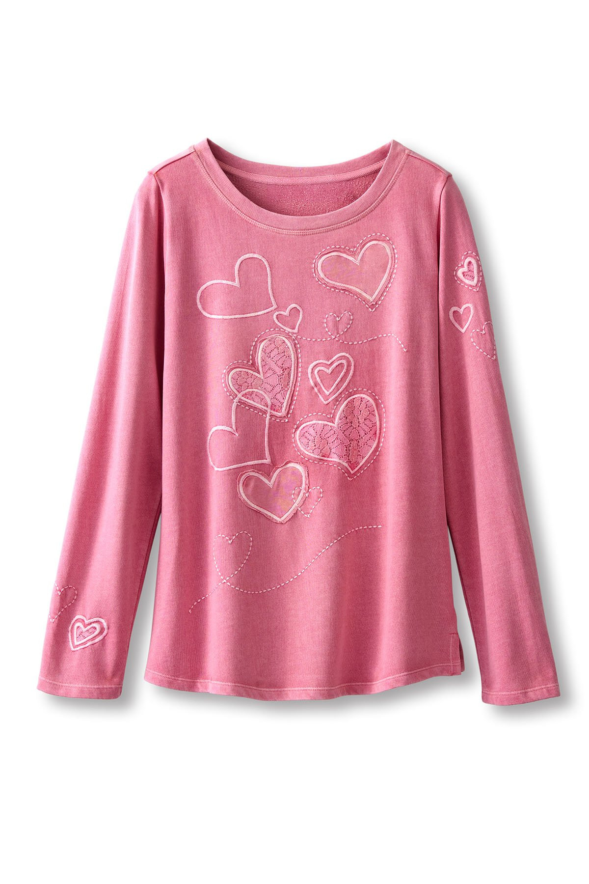 Lace Hearts LS French Terry Tunic - thumbnail 2
