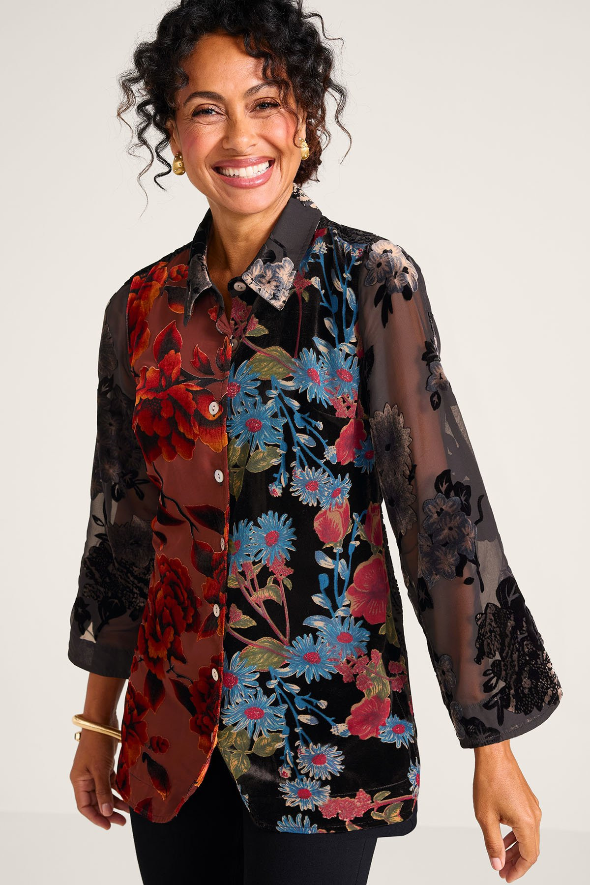Velvet Opus Burnout Bracelet Sleeve Tunic
