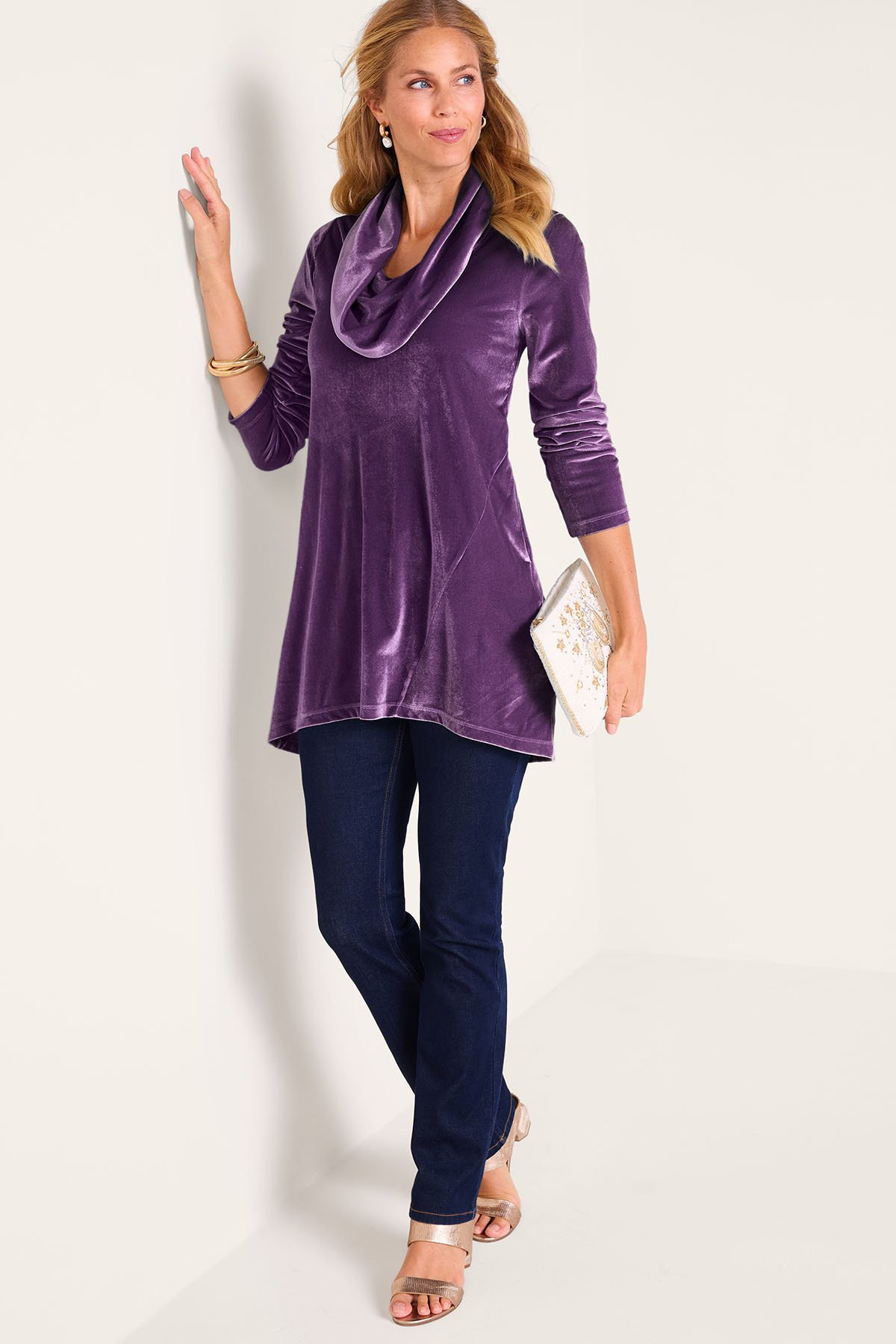 Vision In Velvet Cowl Tunic - thumbnail 4