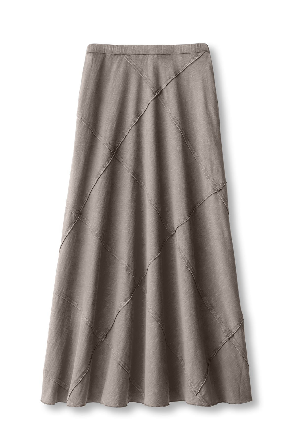 Cotton Slub Seamed Pull On Maxi Skirt - thumbnail 2