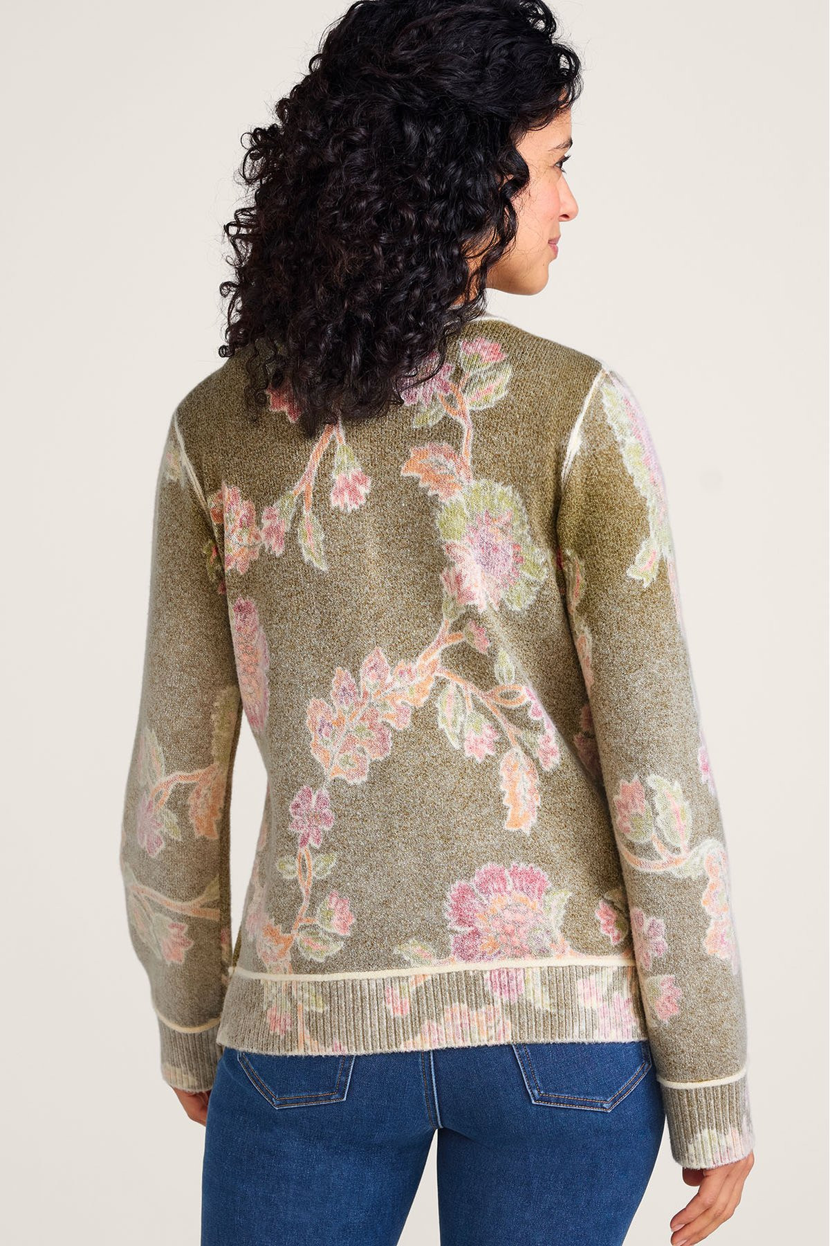 Floral Print Btn Front Cardigan - thumbnail 4