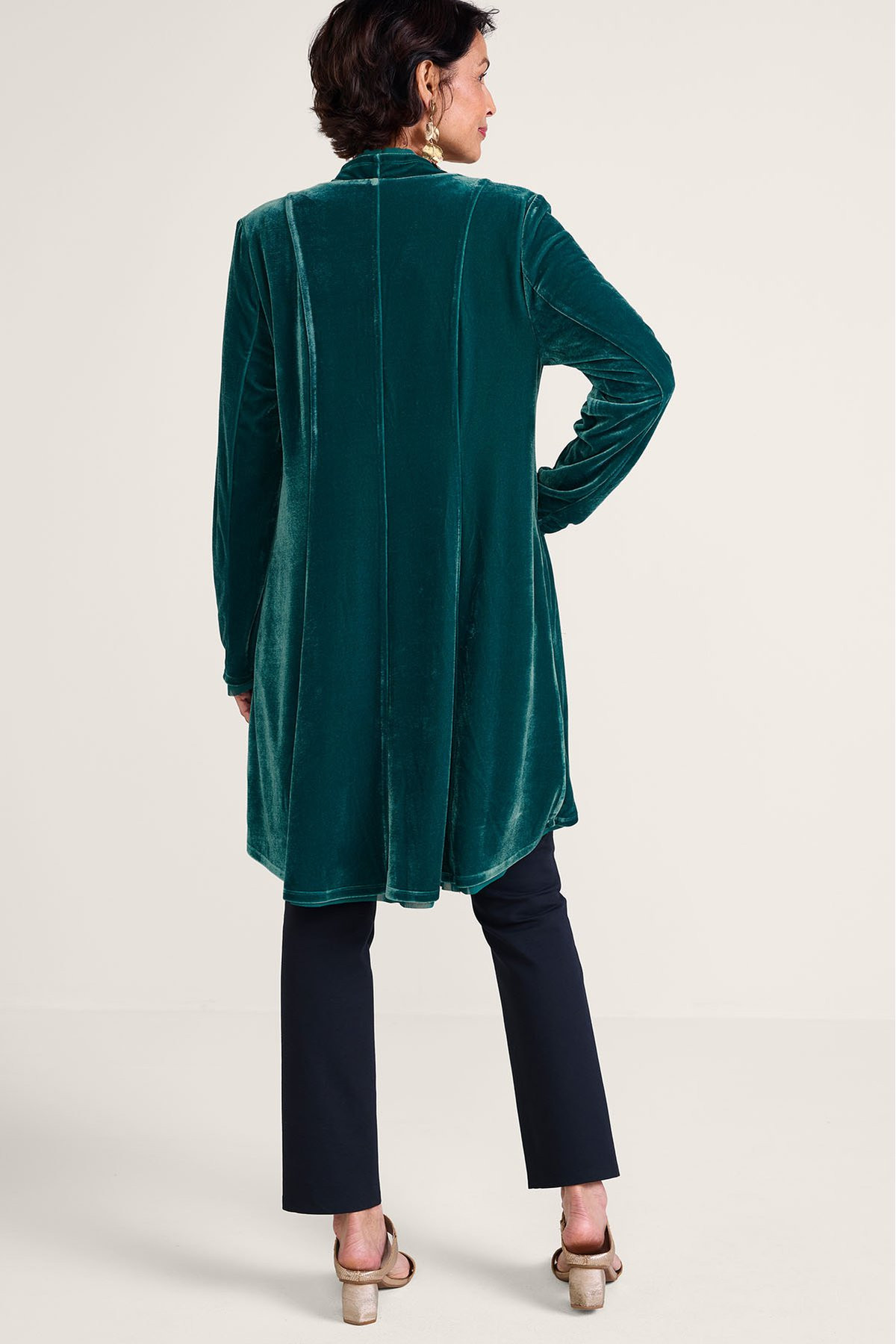Stretch Velvet Midi Jacket - thumbnail 4