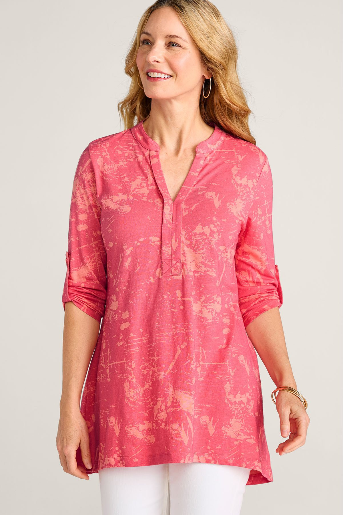 Slub Cotton Jersey 3/4 Slv Tunic