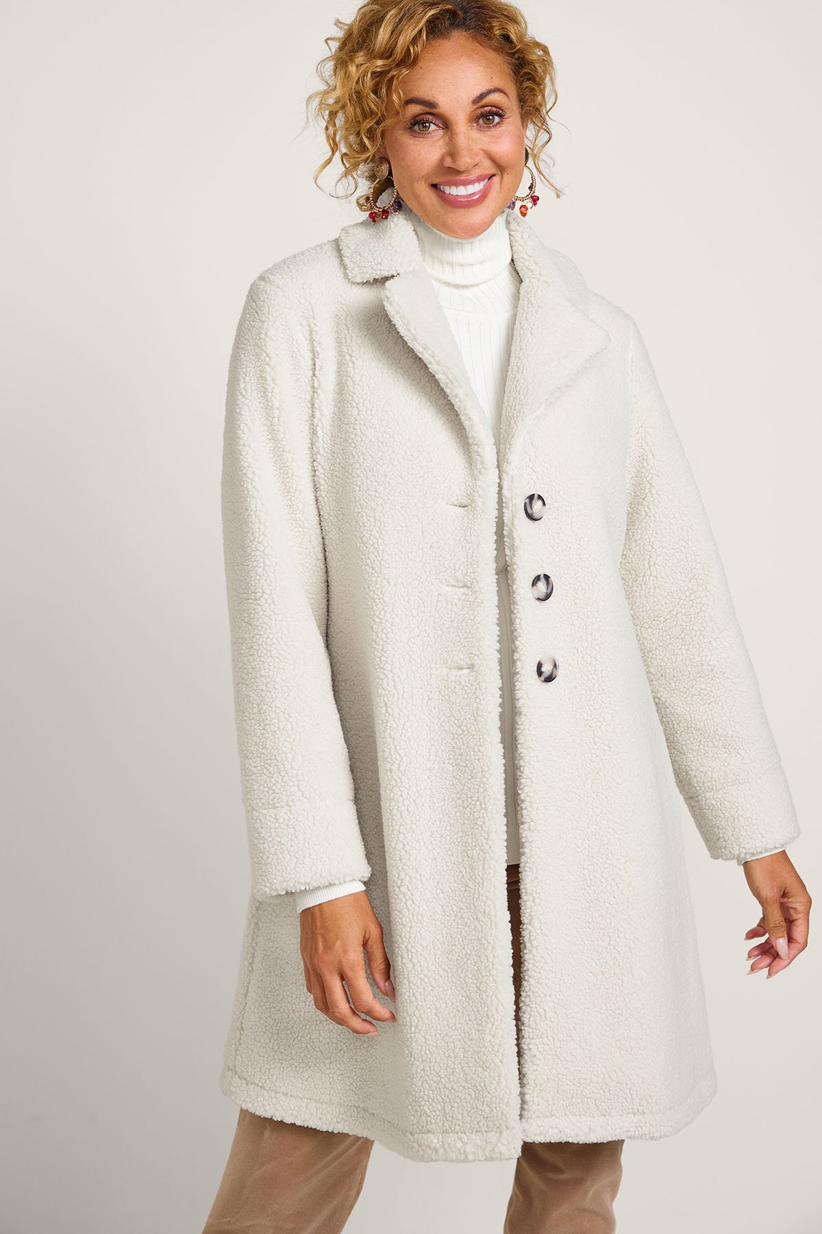 Sherpa Btn Front Coat