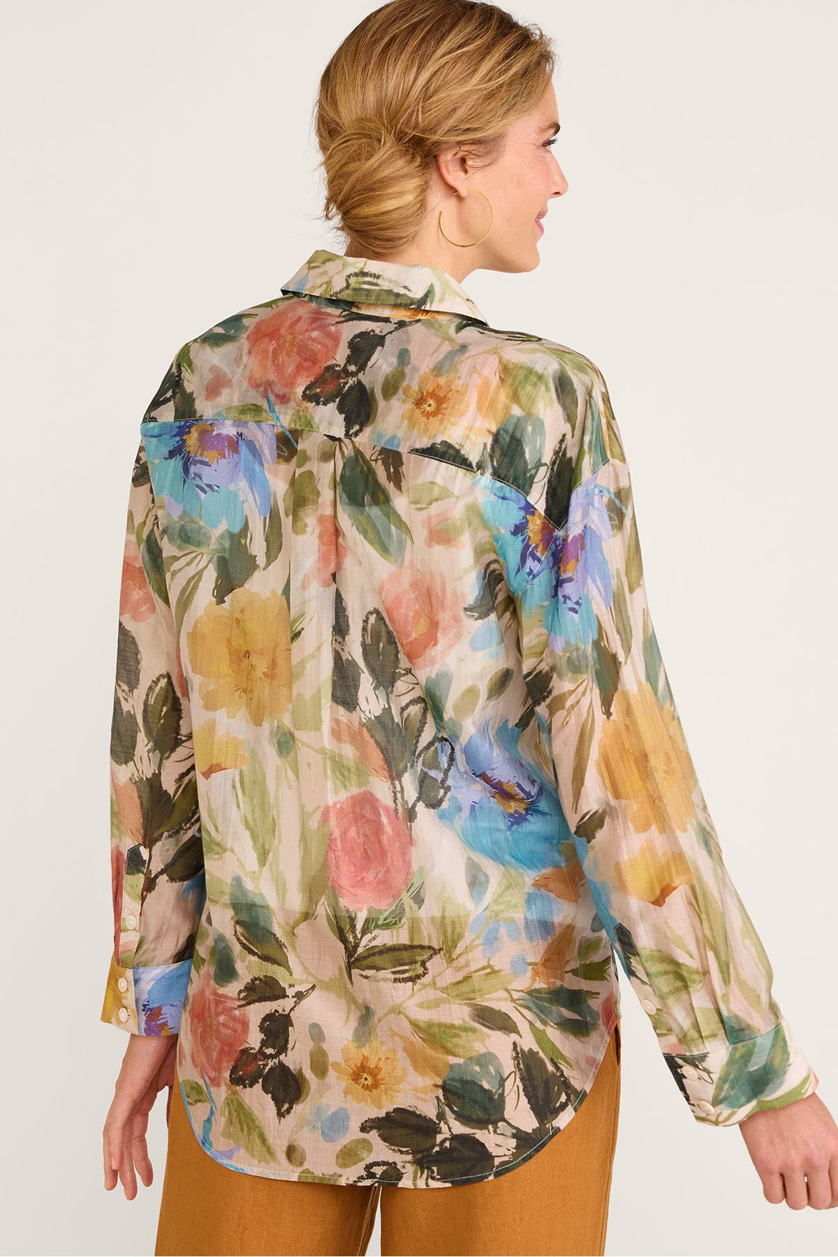Watercolor LS Button Front Tunic - thumbnail 4