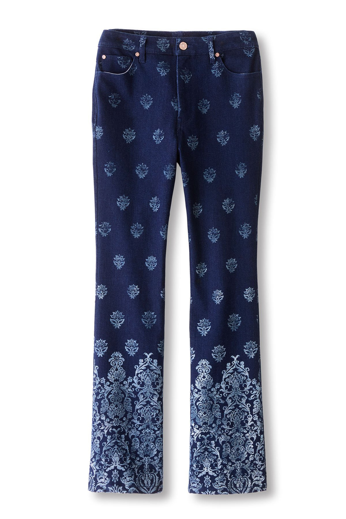 Scroll Print Bootcut Jeans - thumbnail 2
