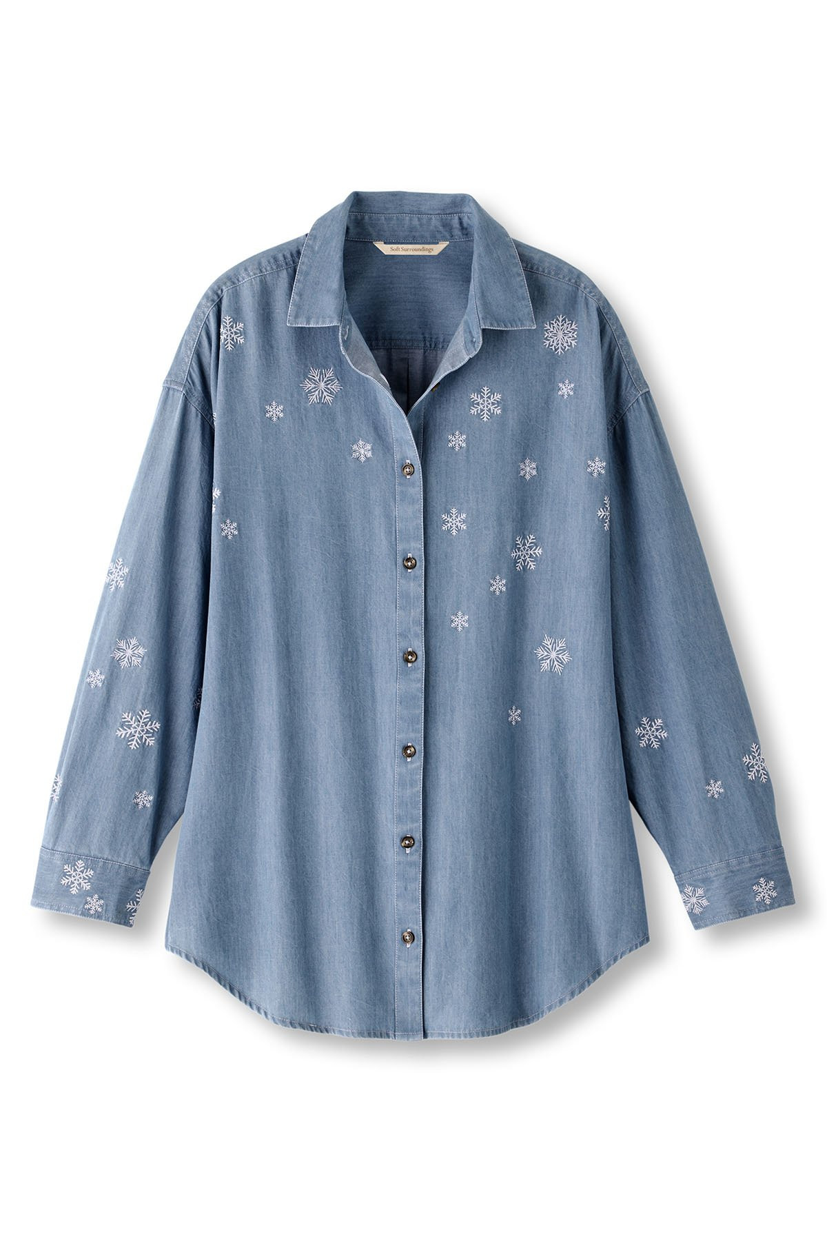 Je Veux Snowflake Chambray Big Shirt - thumbnail 2