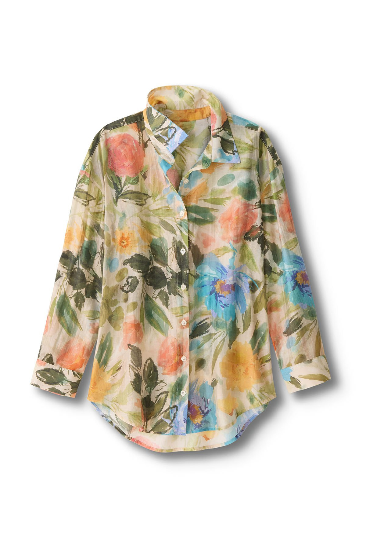 Watercolor LS Button Front Tunic - thumbnail 2